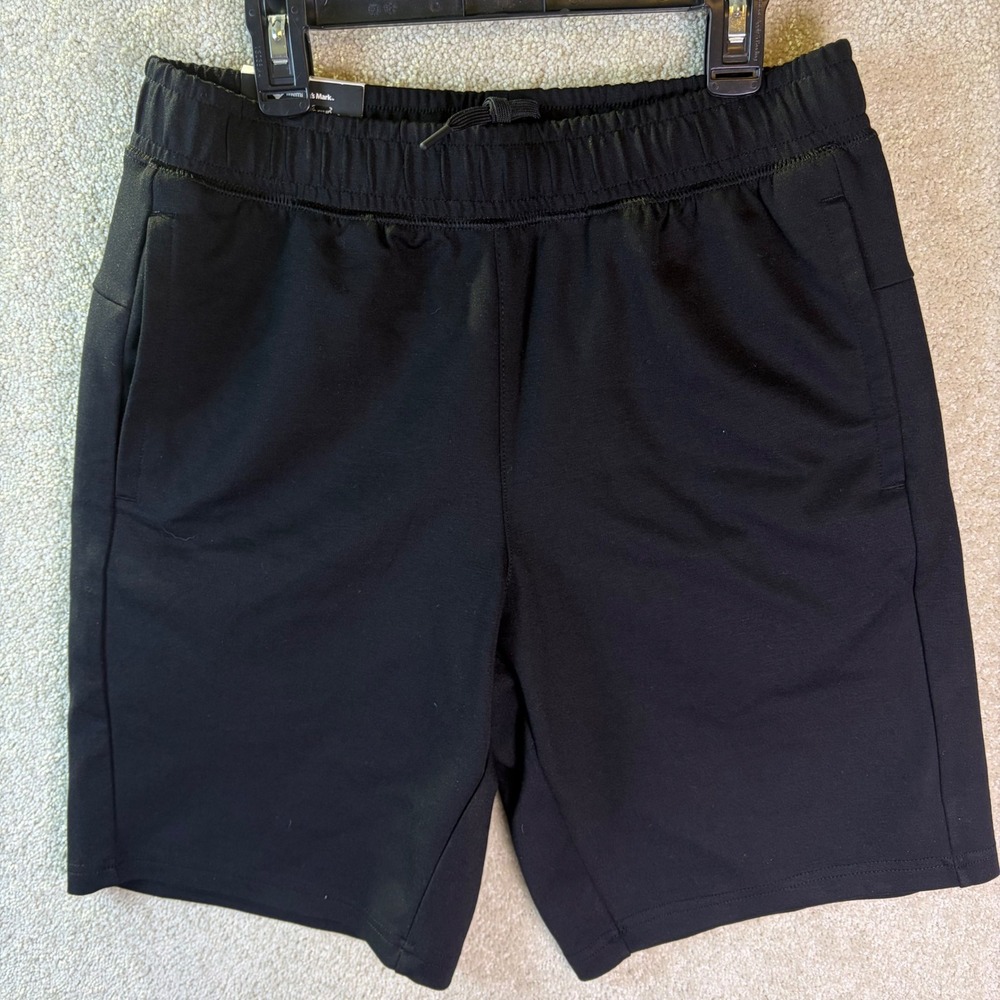 Member's Mark Luxe Short Men Small Black Soot Zipped Pocket 9" Inseam C21309 NEW